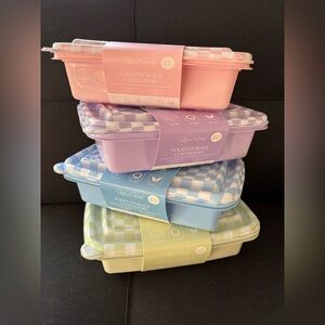 4 Pastel Color Food Storage Containers Set